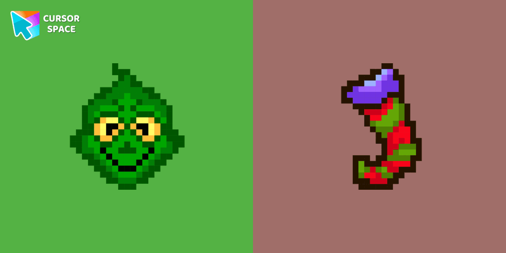 Grinch Pixel cursor cursor pack